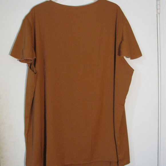 * Dolnne Pumpskin Colored Blouse 4XL Plus NWT Cap Sleeve - Picture 3 of 3